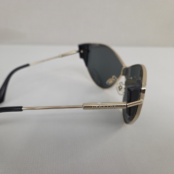 Versace Gold Frame Black Lens Cat-Eye Sunglasses - VE2239 main image 6